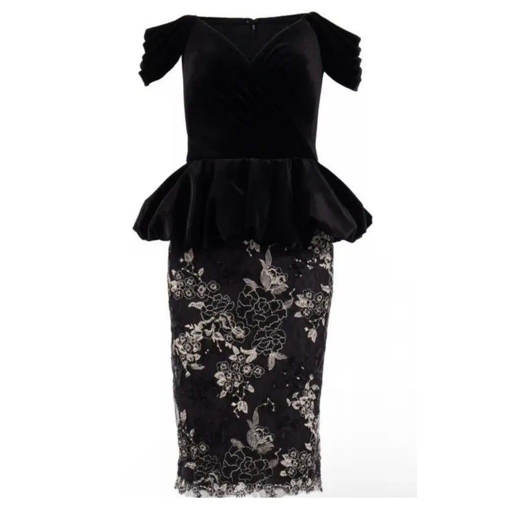 Tadashi Shoji Selah Off Shoulder Peplum cocktail dress NEW - Image 5