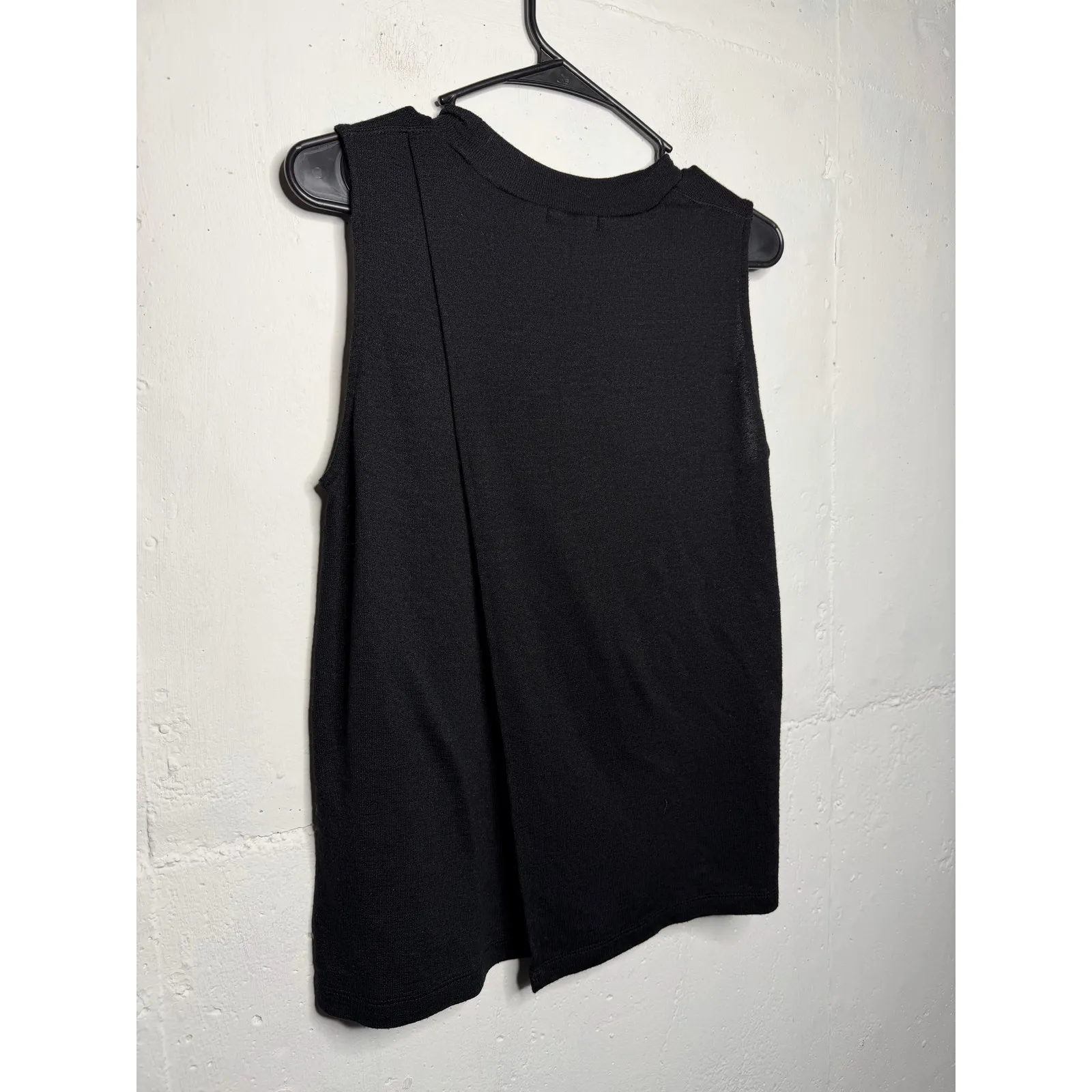 Rag and Bone Jeans Sleeveless Split Back Size Large Sweater Top Blouse Black - Image 5