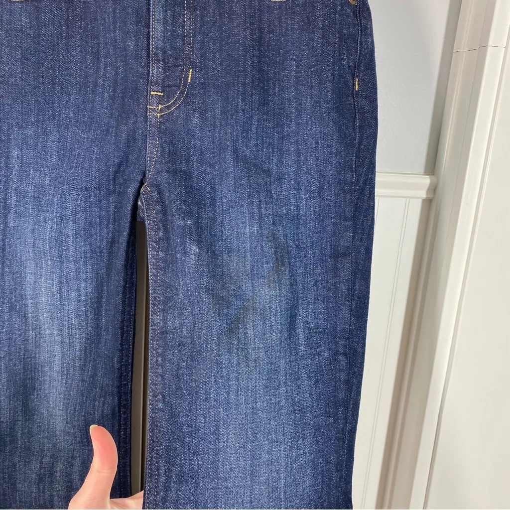 J. Crew Womens Size 26 9” High-Rise Demi-Boot Crop Jeans in Dark Worn Wash READ‎ - Image 3