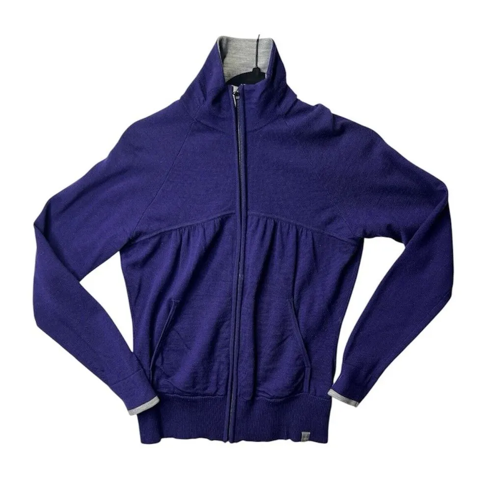 Smartwool Purple Merino Wool Cardigan Full Zip Layer Sz Sm Hiking Outdoor Layer - Image 1