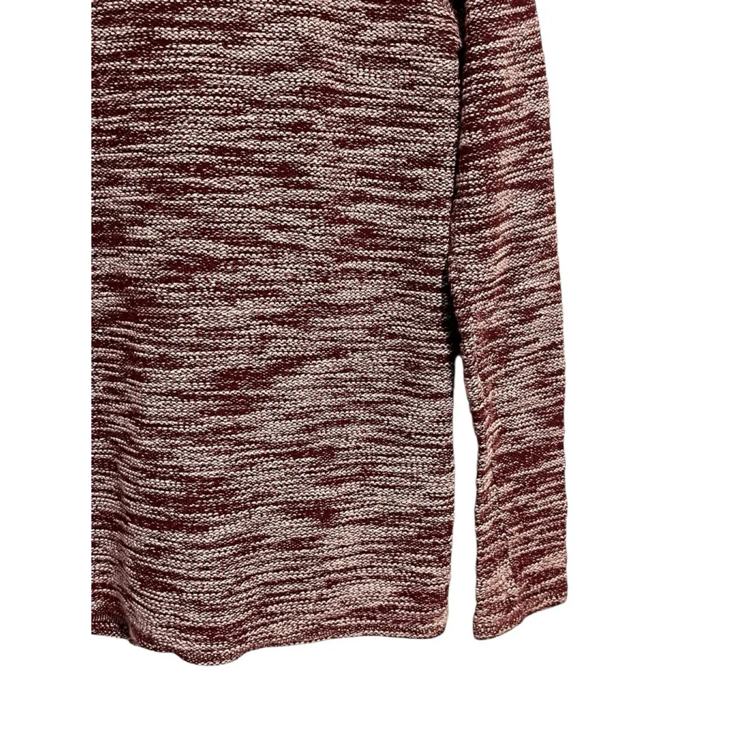 Old Navy Sweater Women's Size S Burgundy White Tweed Round Neck Long Sleeve - Image 5