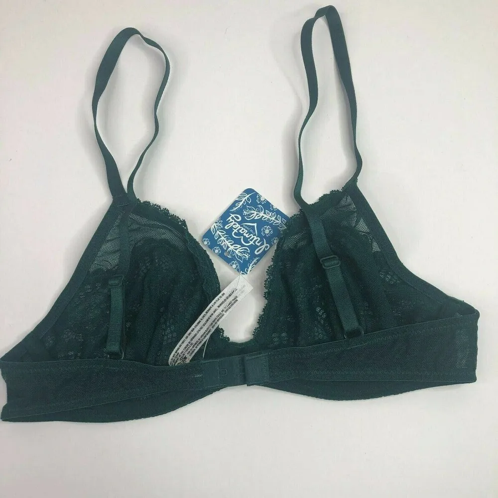 NEW Free People Lace Triangle Underwire Bra Emerald 32D Style F38O877 - Image 4
