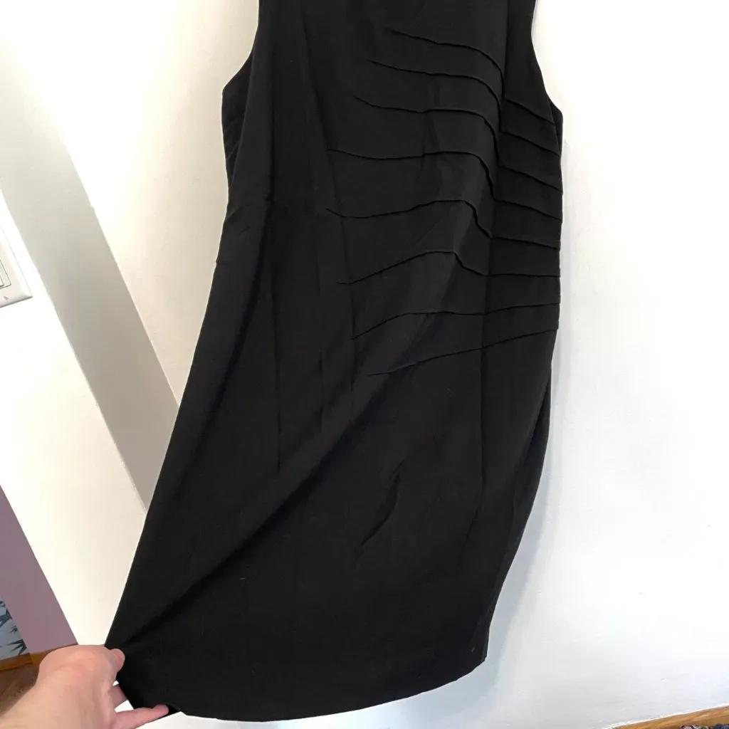 CALVIN KLEIN Plus Size Starburst Sheath Dress Sunburst Solid Black Pleated Work - Image 6