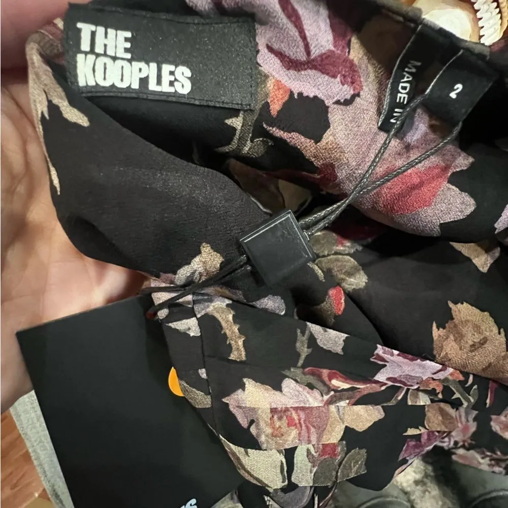 NWT The Kooples BLACK LONG FLORAL PRINT DRESS size 8 women's - Image 14