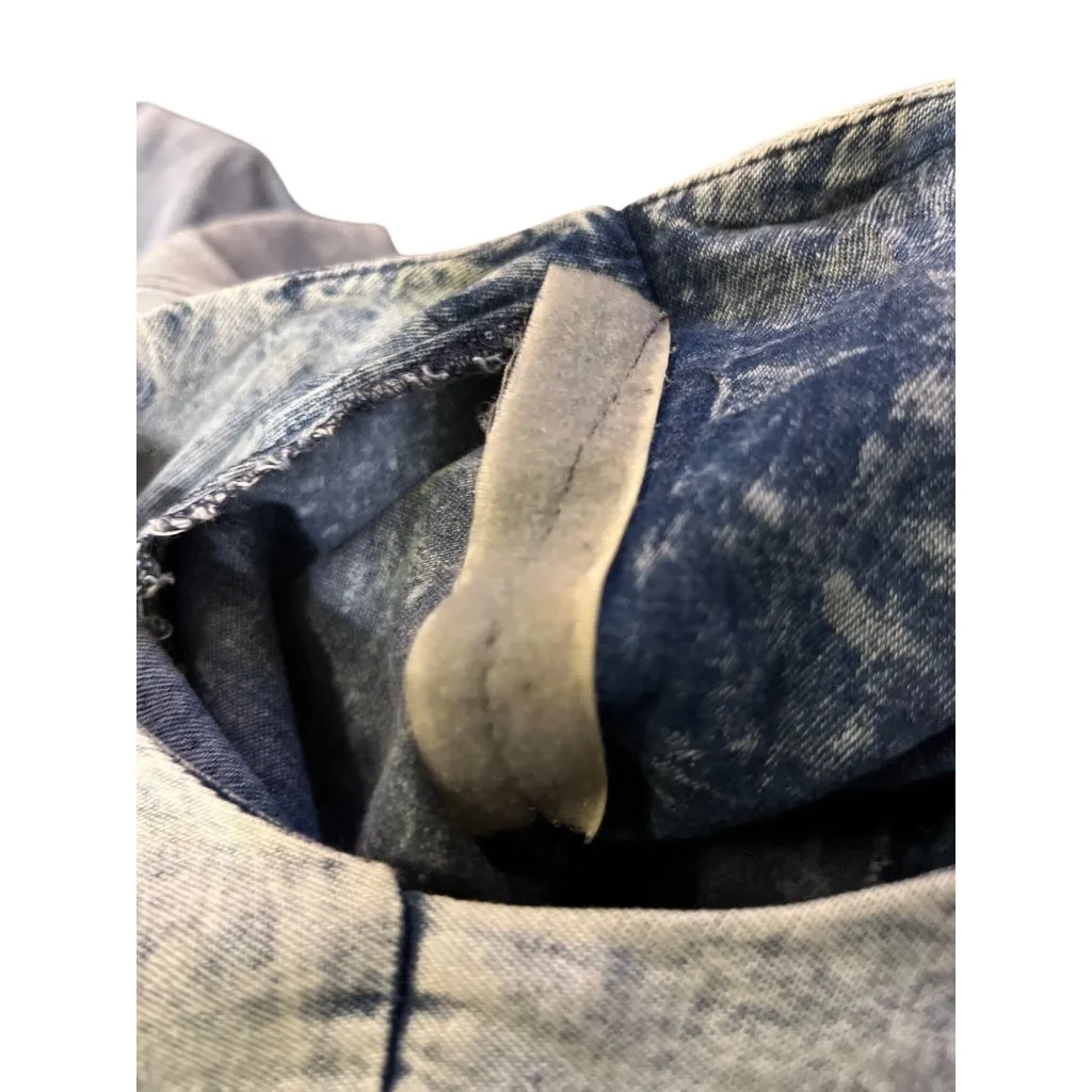 Vintage Colours Blue Denim Dress Womens 12 With Embroidered Detail & Back Zipper - Image 4