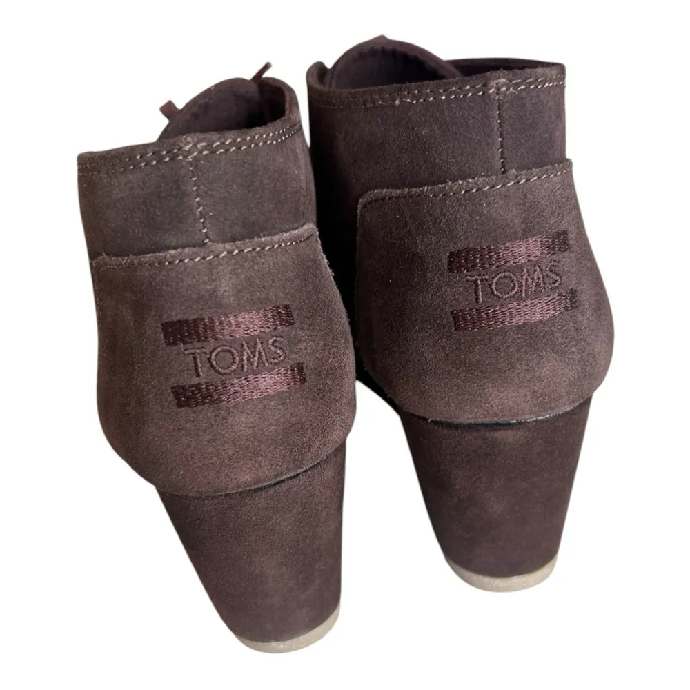 Toms Brown Suede Wedge Ankle Booties - Image 4