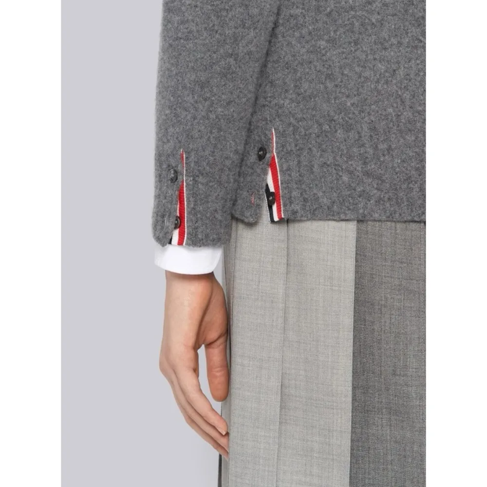 NWT THOM BROWNE MEDIUM GREY OVERWASHED CASHMERE JERSEY CREWNECK 4 - Image 4