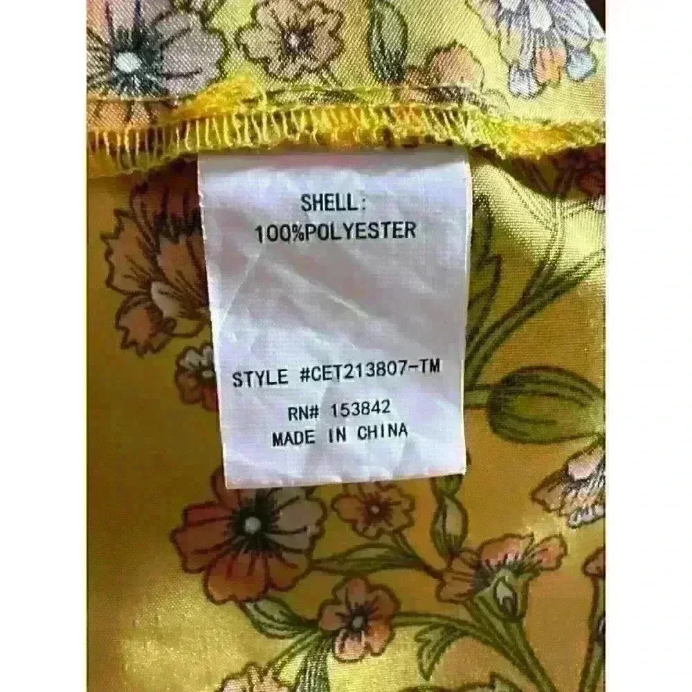 Melloday Boho Colorful Floral Tunic with tie neck Sz‎ L - Image 9