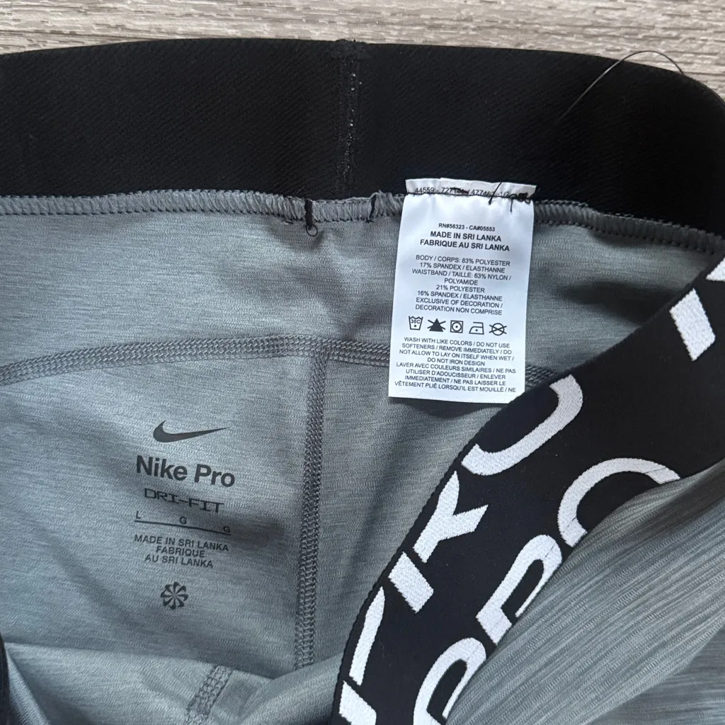 Nike Pro Heather Gray Training Shorts large 3” - Image 4