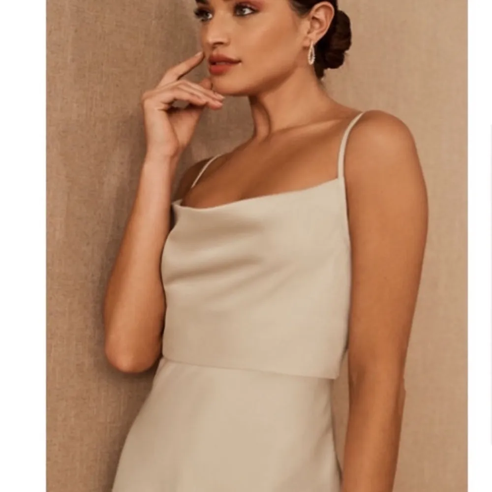 BHLDN NWT Cali Satin Charmeuse Slip Dress Ivory US Size‎ 12 Bridal Reception - Image 4