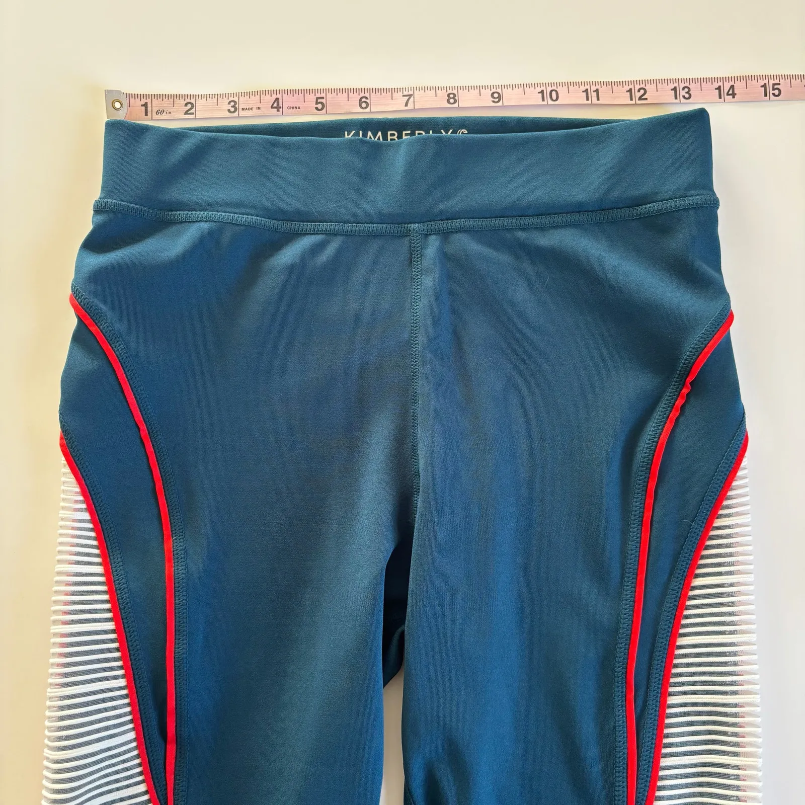Kimberly Teal Athletic Cycling Shorts Mesh Sides Women’s Medium Sporty Stretchy - Image 3