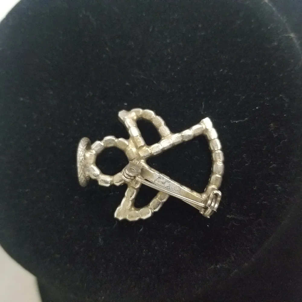 Vintage Aurora Borealis Angel pin Silver - Image 3