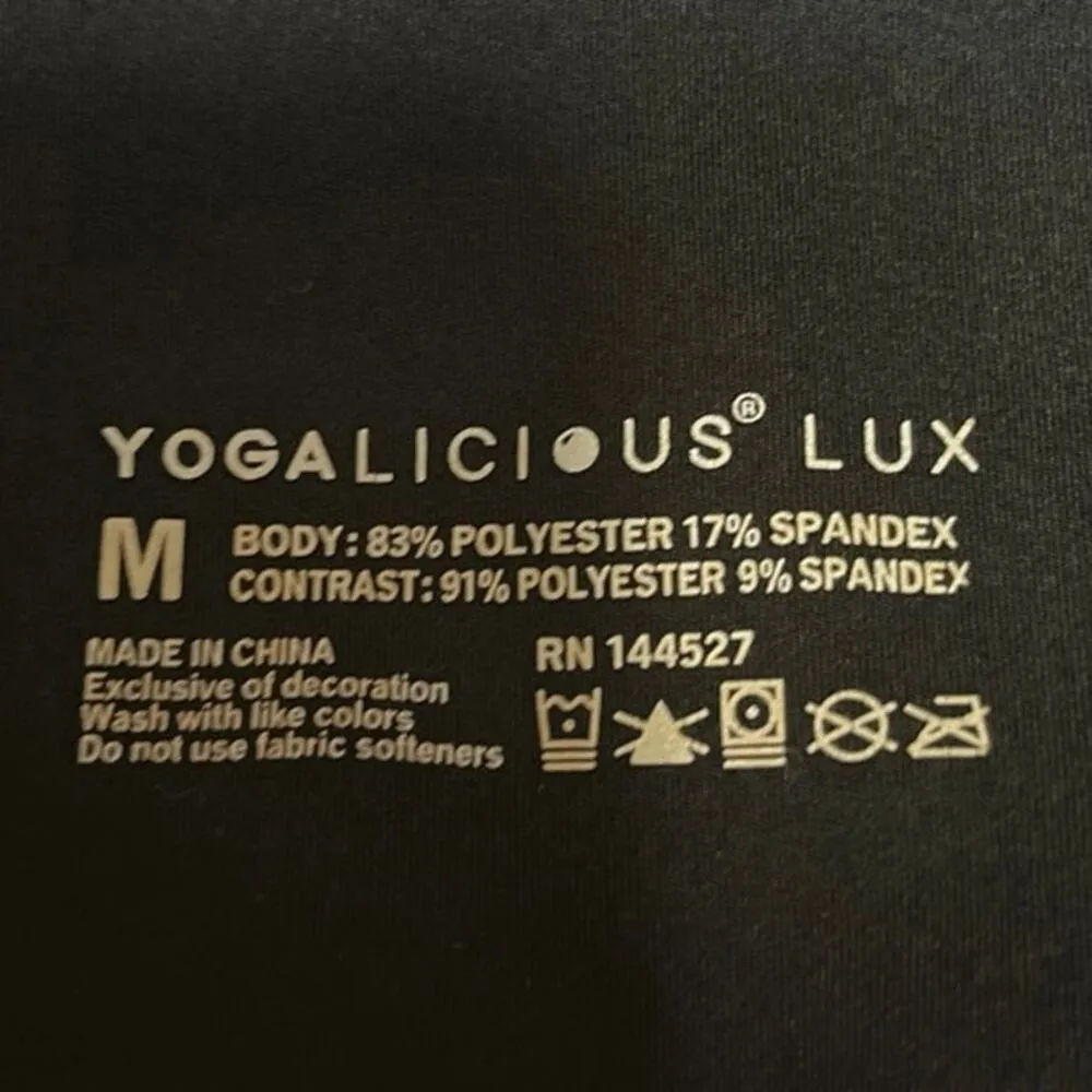 Yogalicious Black High Rise Wide Waistband Workout Athletic Bike Short Sz M - Image 3