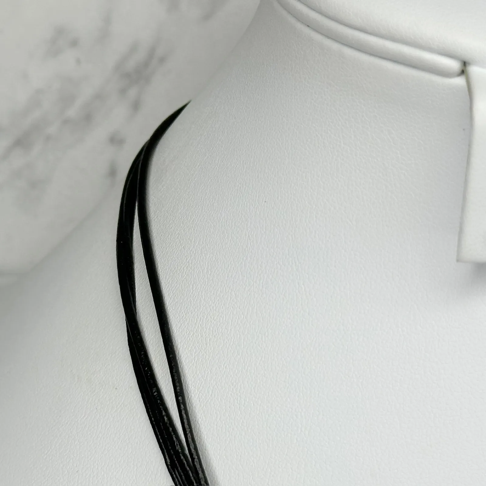 Chico's Striped Slab Pendant on Black Cord and Silver Tone Necklace ✨ - Image 10