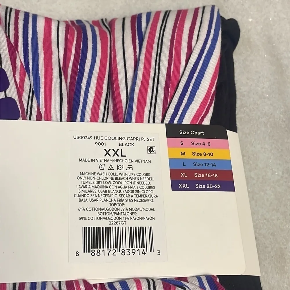 HUE Women's Cozy Long Sleeve Top and Pant 2 Piece Capri plus Pajama Set Sz XXL - Image 3