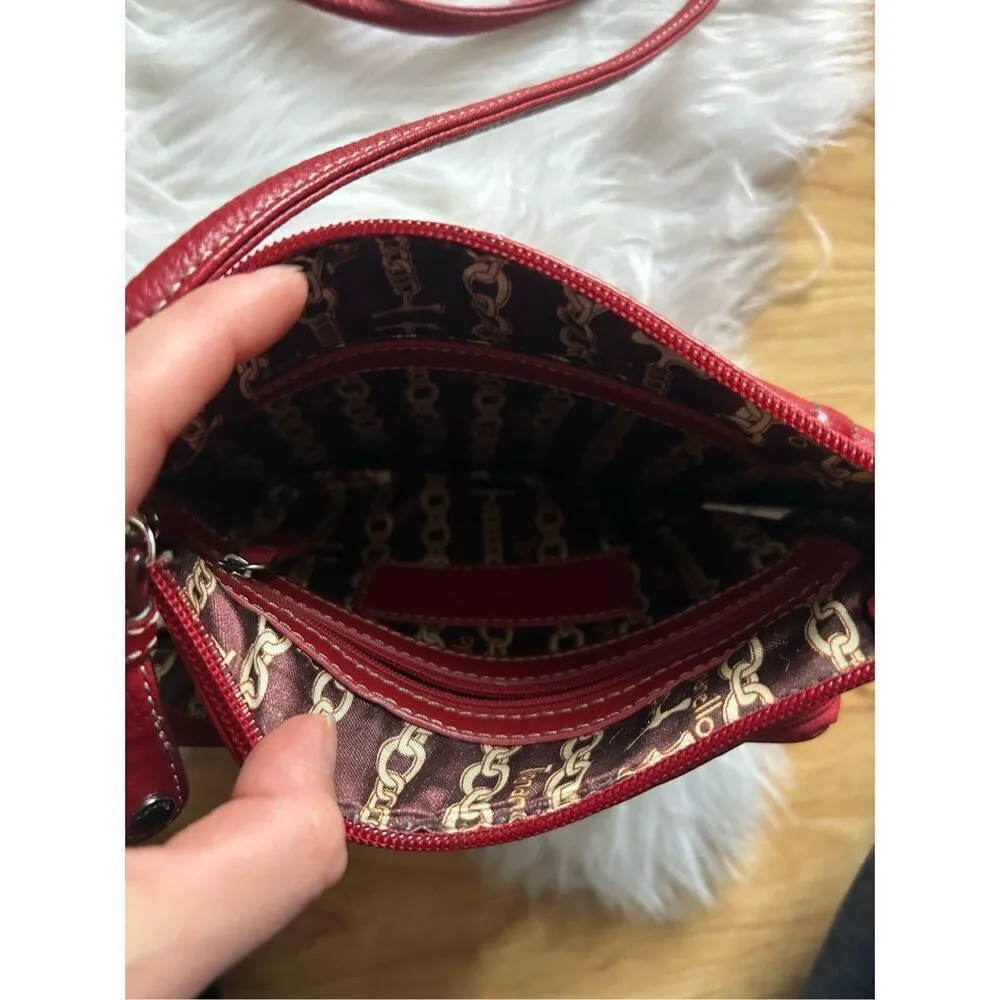 Tignanello Red Crossbody purse real leather 8x9 - Image 3