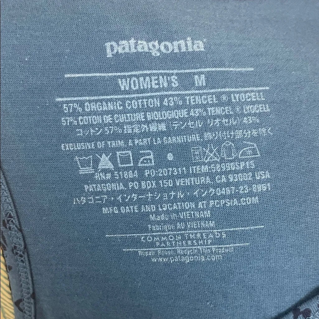 Patagonia Blue Patterned Sleeveless Maxi Dress Size Medium - Image 4