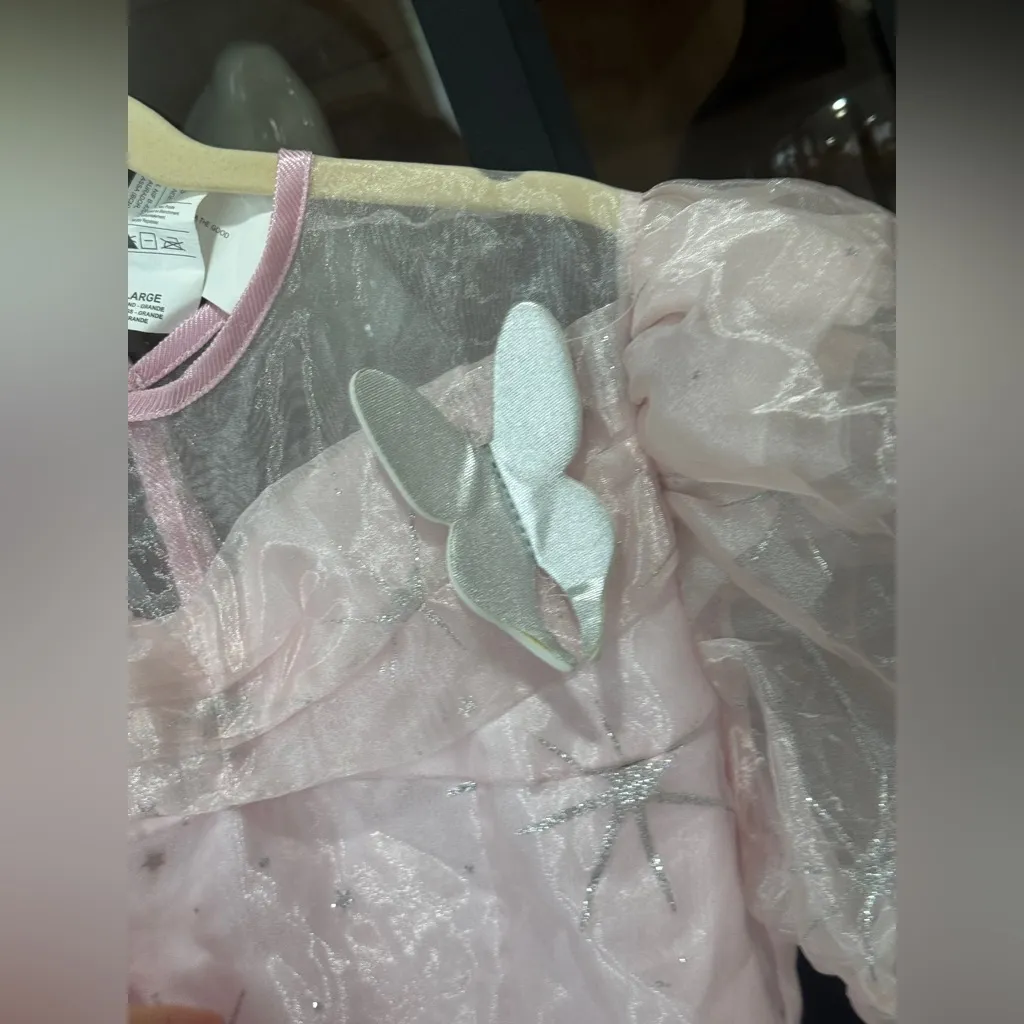 Glinda costume wicked glitter good witch The Wizard of Oz butterfly stars dress Pink Size L - Image 7