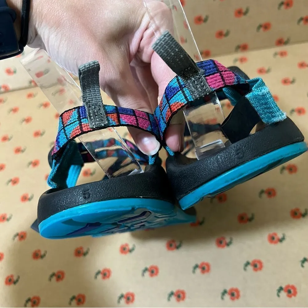 ✨ Chaco Women’s Strappy Sandals Teal Pink Blue Toe Loop 5 - Image 5