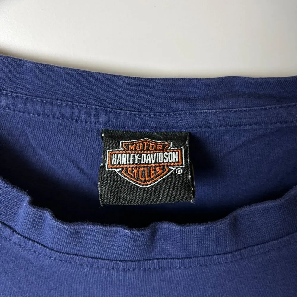 Harley Davidson Cocoa Beach FL T Shirt Womens Blue Small S Graphic Tee Solid - Image 16