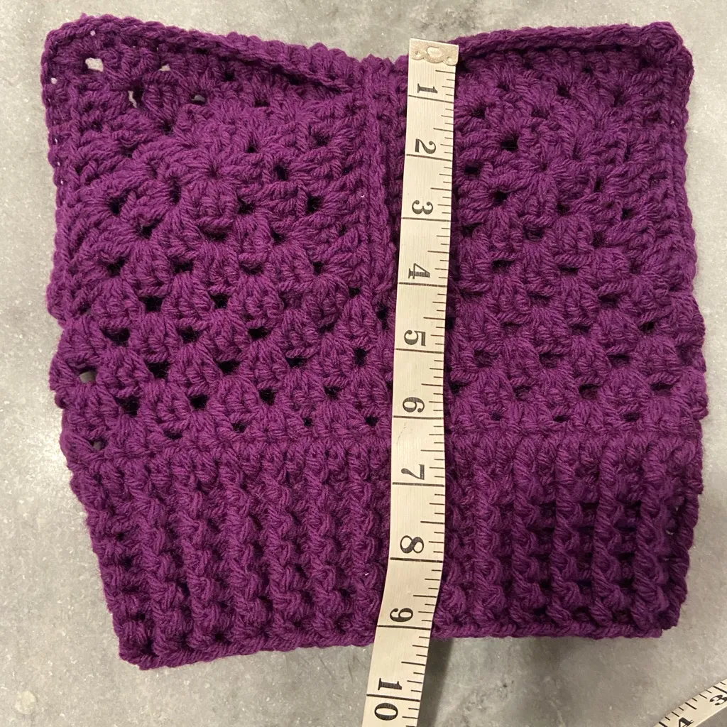 Handmade Crochet Cat Animal Ear Beanie Hat Cozy Ribbed Brim Stretch Winter Hat - Image 5