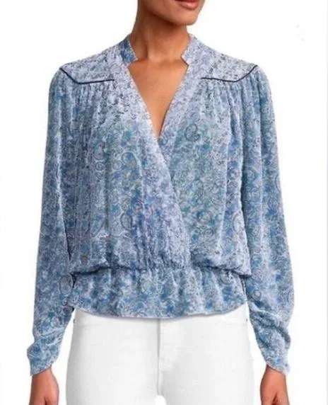 NEW ZADIG & VOLTAIRE Tori top in Blue Paisley - Image 1