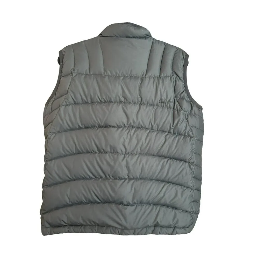 Cabelas Womens Premier Northern Goose Down Black Vest Large 650 Puffer Zip Up - Image 3