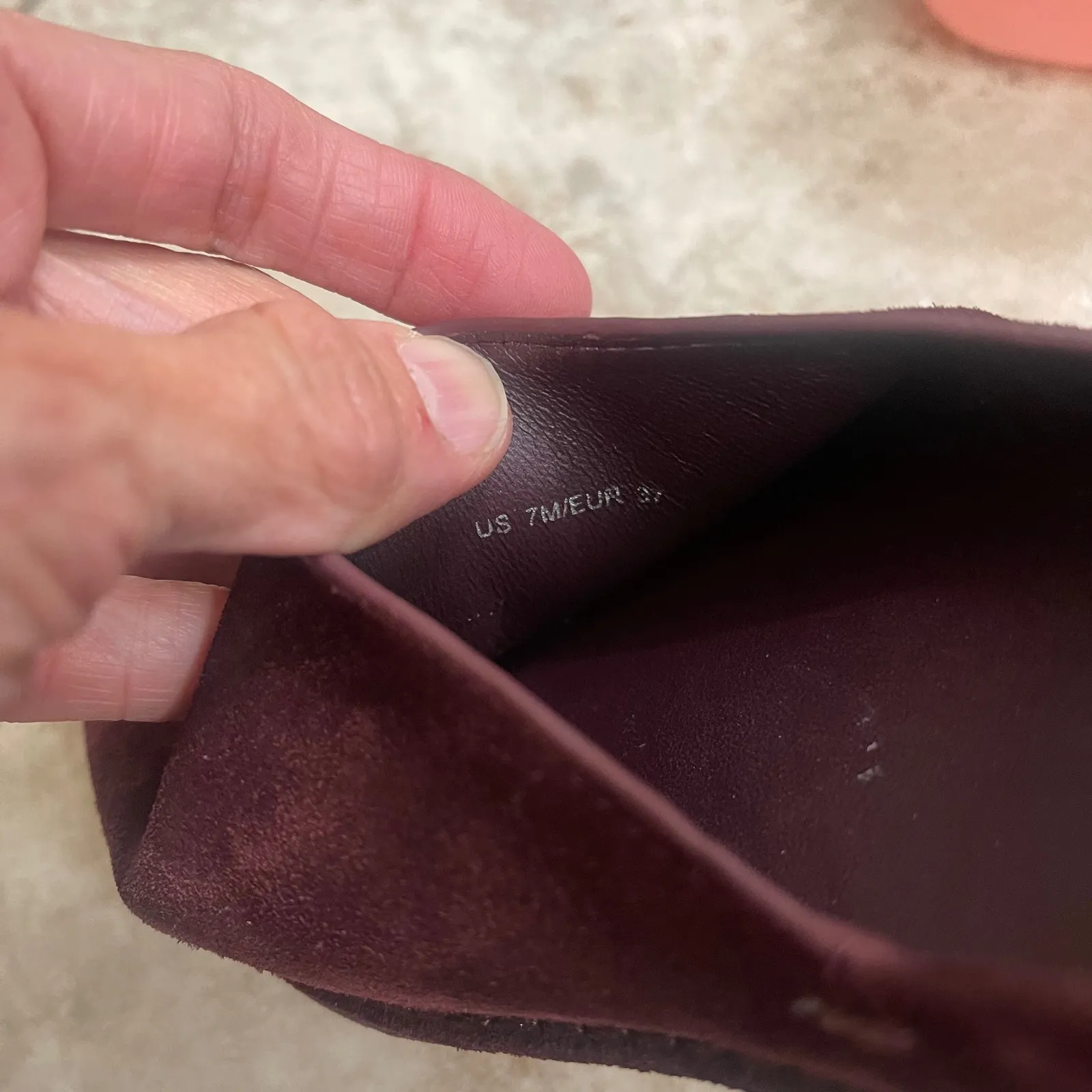 Vince Malia Womens Burgundy Suede Pointed Toe Flats Slip On Shoes Sz  US 7 EU 37 - Image 7