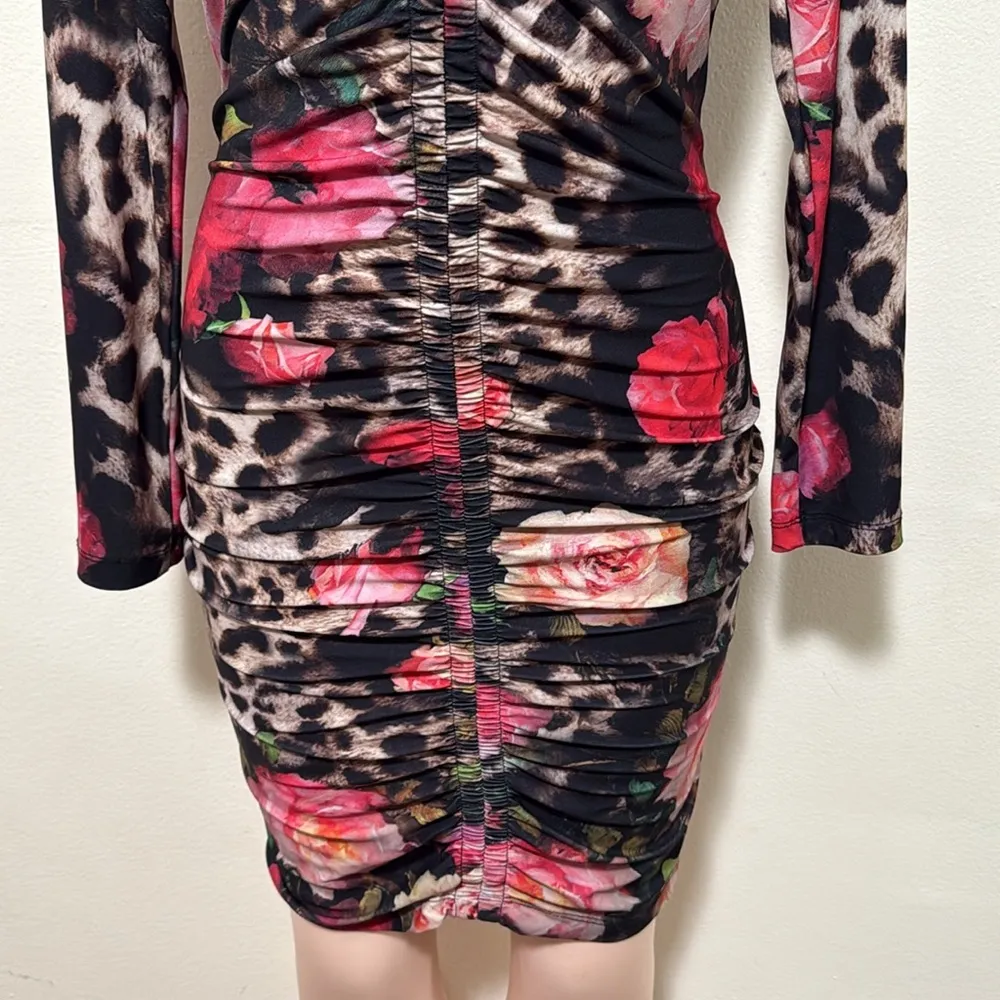 Venus animal print floral woman rushed dress size small - Image 4