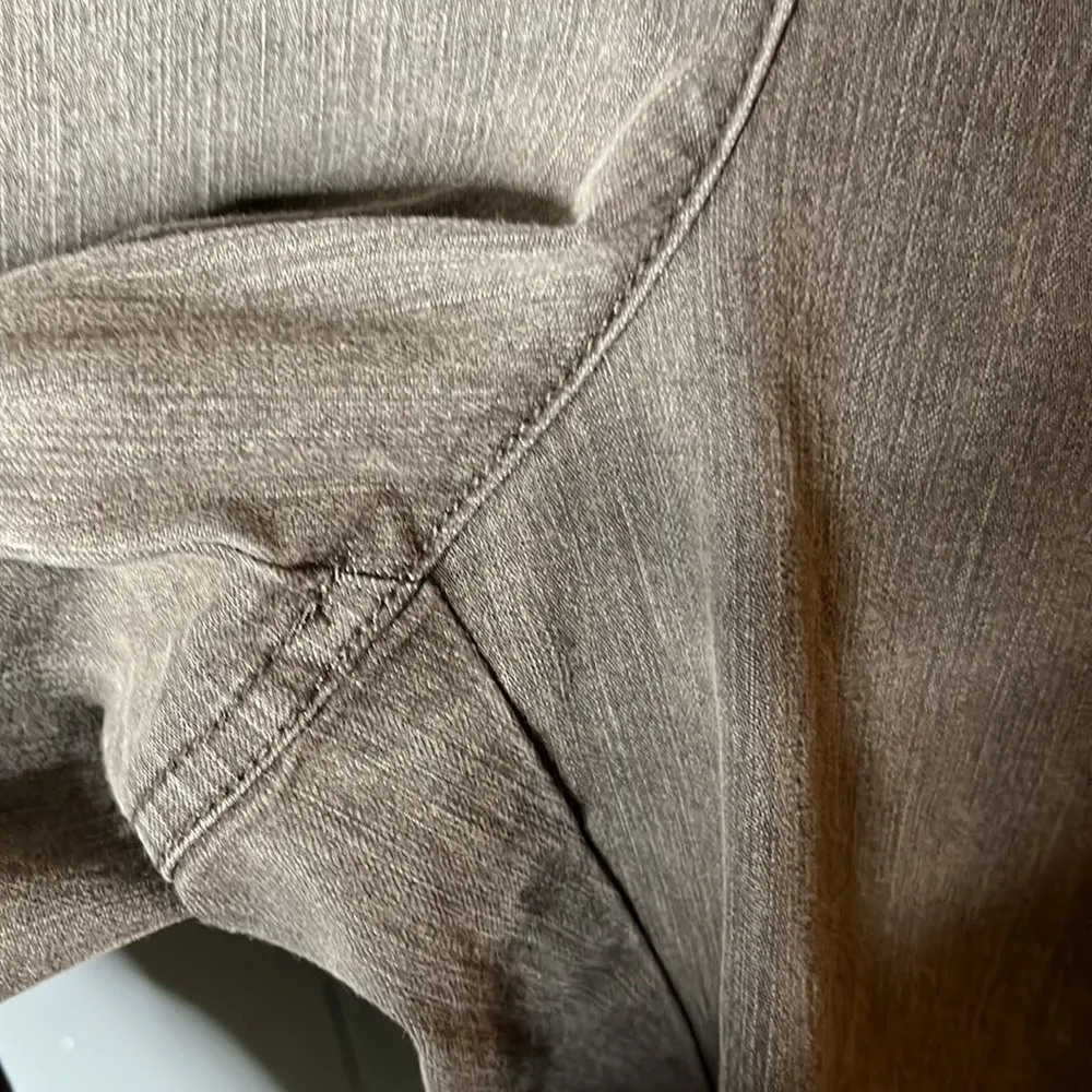 St. John Green Cargo Pants Straight Crop Jeans Cotton Stretch Size 14 High Rise‎ - Image 6