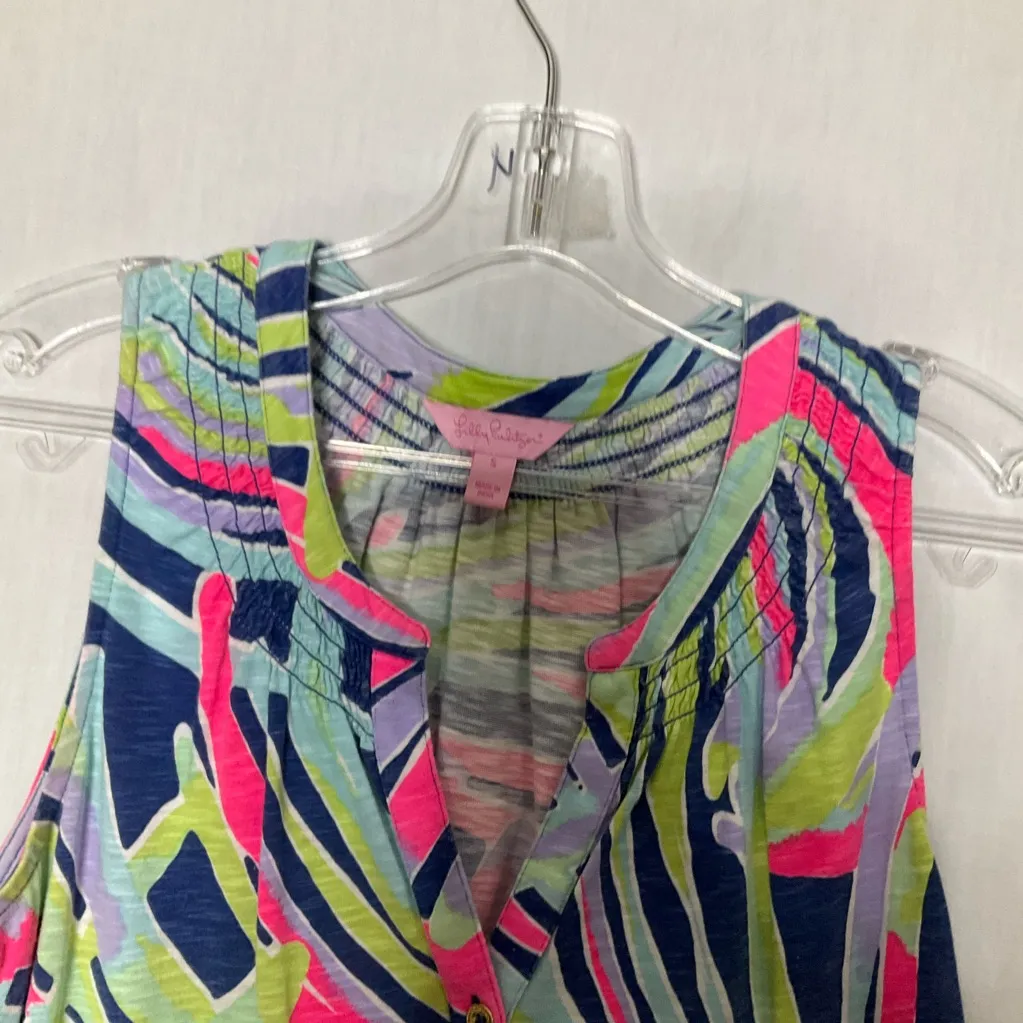 Lilly Pulitzer Sleeveless Tank Top Size S Multicolor Print Pullover‎ Style 20918 - Image 2