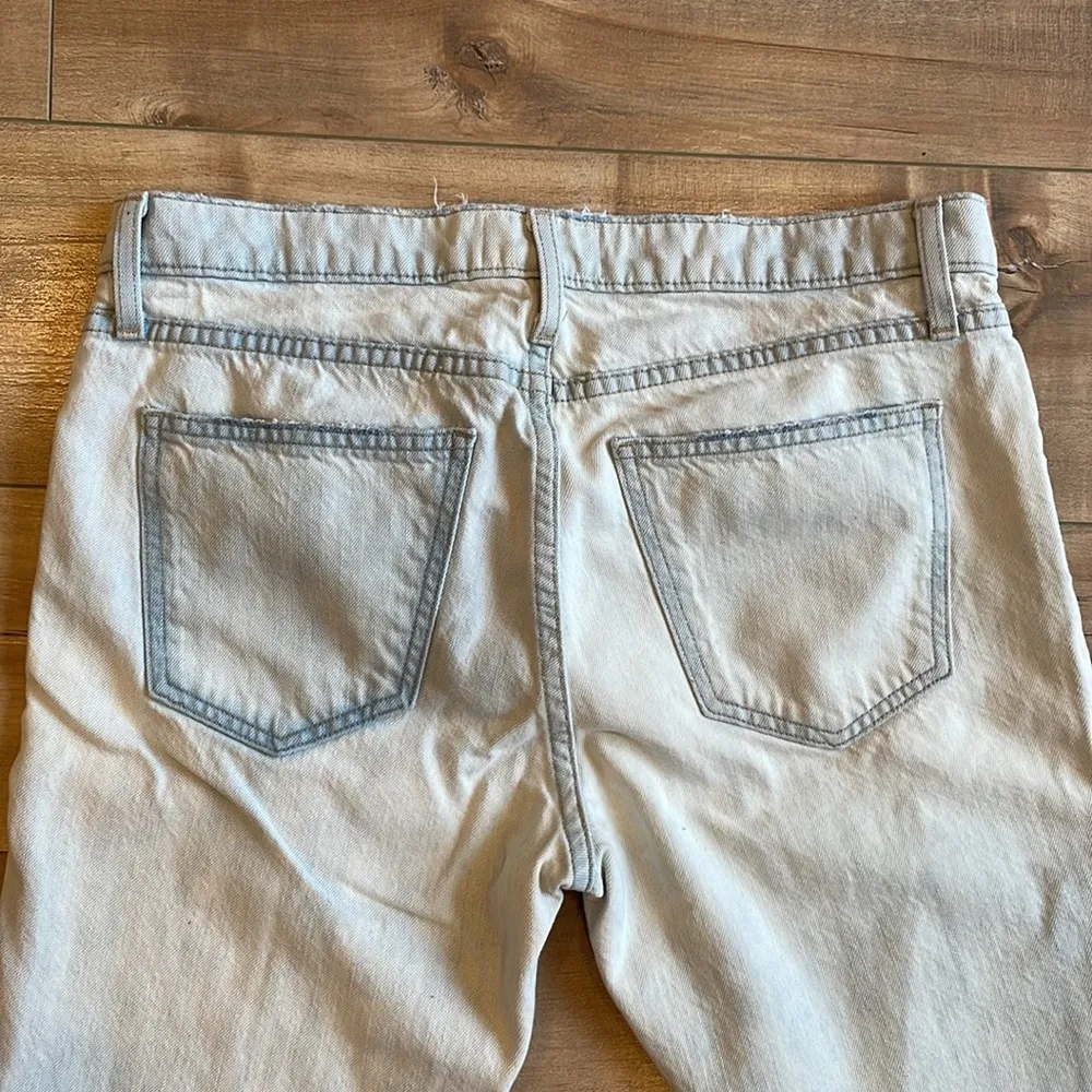 Current/Elliott The Cropped Straight Channing Destroyed Jeans Light Wash Sz 28 - Image 10