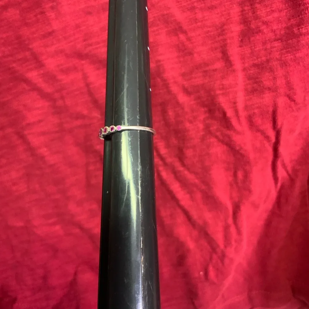 Dainty Pink Gemstone Sterling Silver 925 Ring - Image 4