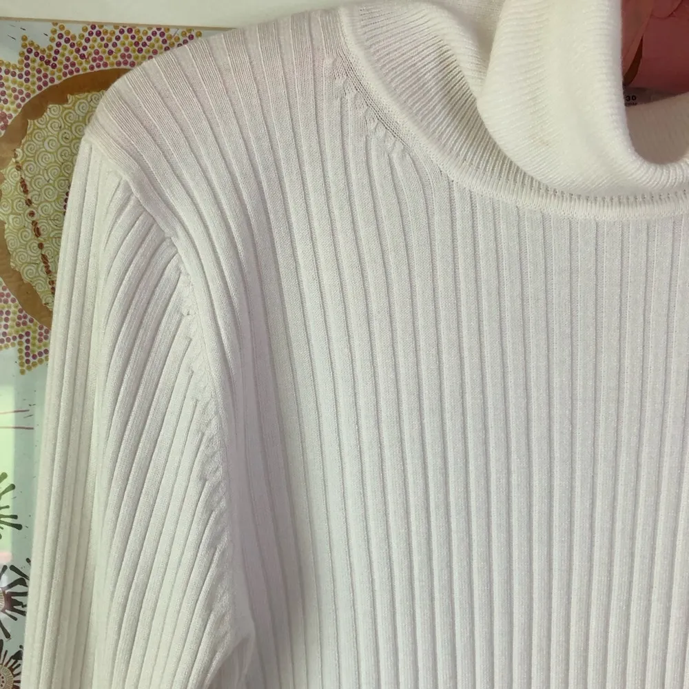 Zara White Turtleneck Sweater L - Image 10