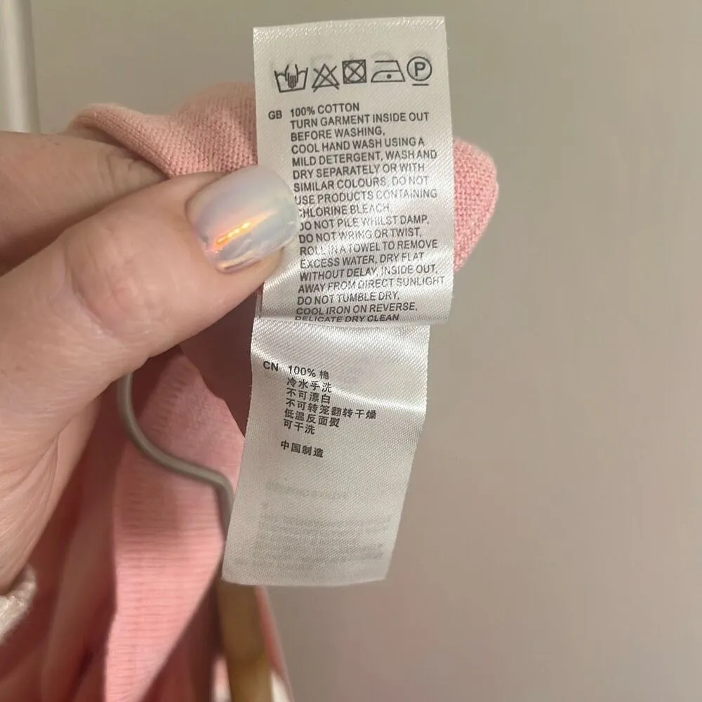 ✨Reiss Washed Out Pink V-Neck Long Sleeve Sz Small Sweater✨ - Image 5