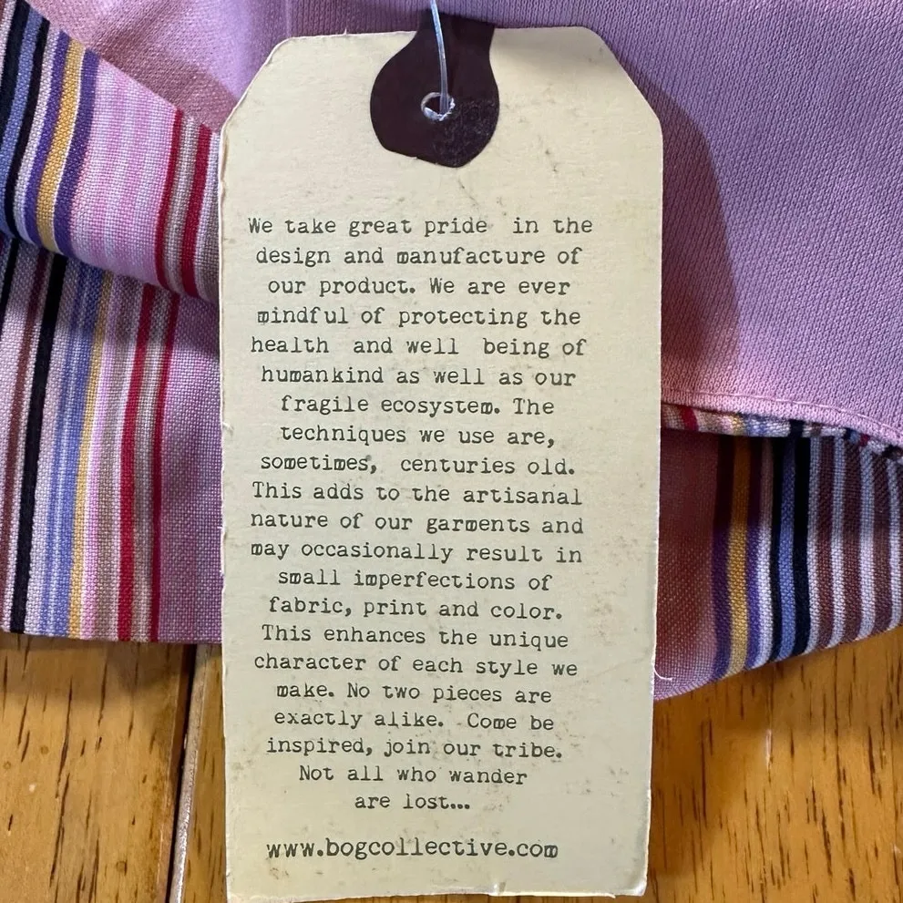 B.O.G Collective Pink Striped Cropped Tank Top Size L‎ Shirred Back Women's Size L - Image 5