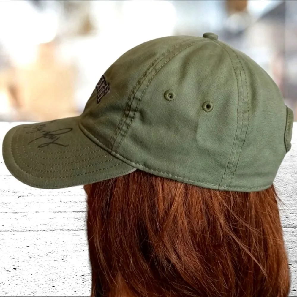 Carhartt Army Green Embroidered Logo Baseball Hat Autographed - Image 6