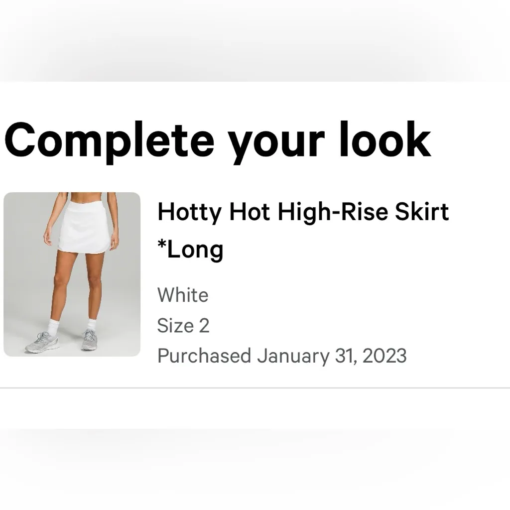 Lululemon Skirt Womens 2 White Hotty Hot HR Long Liner Lightweight Active NWOT - Image 5