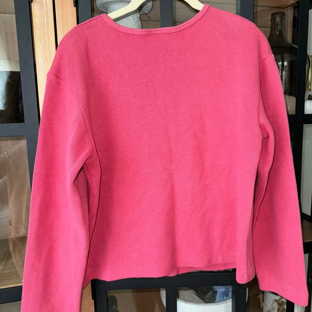 Vintage 1990s Disney Store eeyore Sweater Cardigan Winnie the Pooh embroidered Pink - Image 5