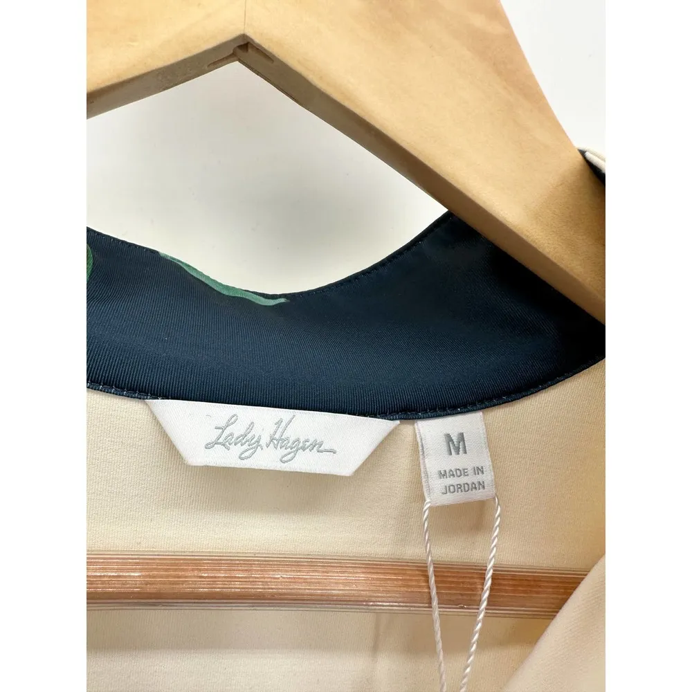 Lady Hagen Cream Plaid Drawstring Sleeveless Polo Tank Women's Size Medium M NWT - Image 6