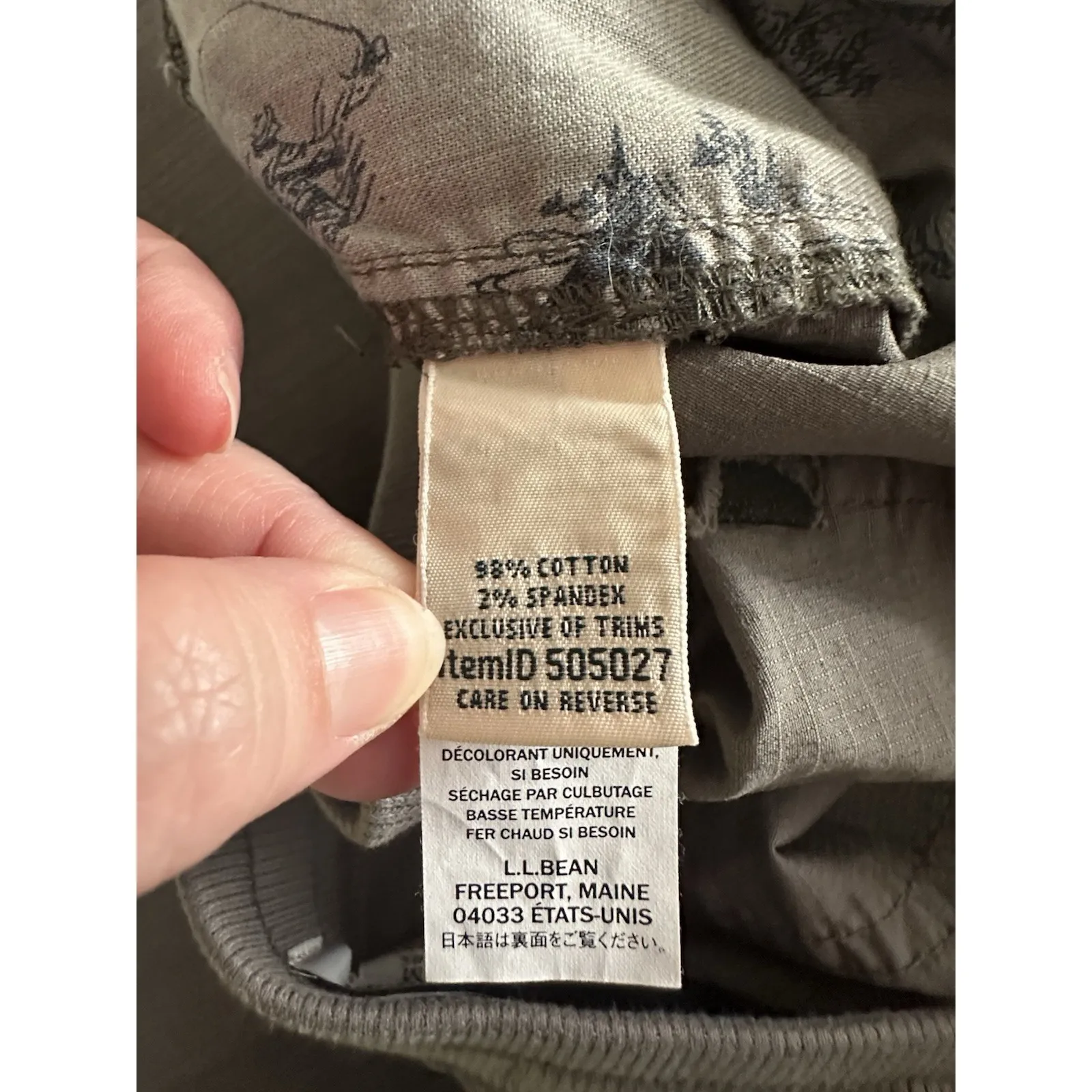 L.L. Bean Pants Womens Medium Brown Ripstop Pull On Cargo Stretch Outdoors Hike - Image 7