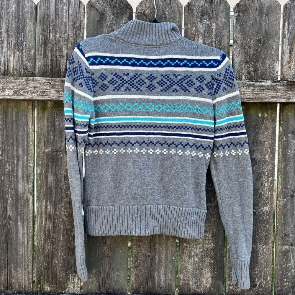 Le Tigre Zipper Cardigan Sweater Large Gray - Image 4