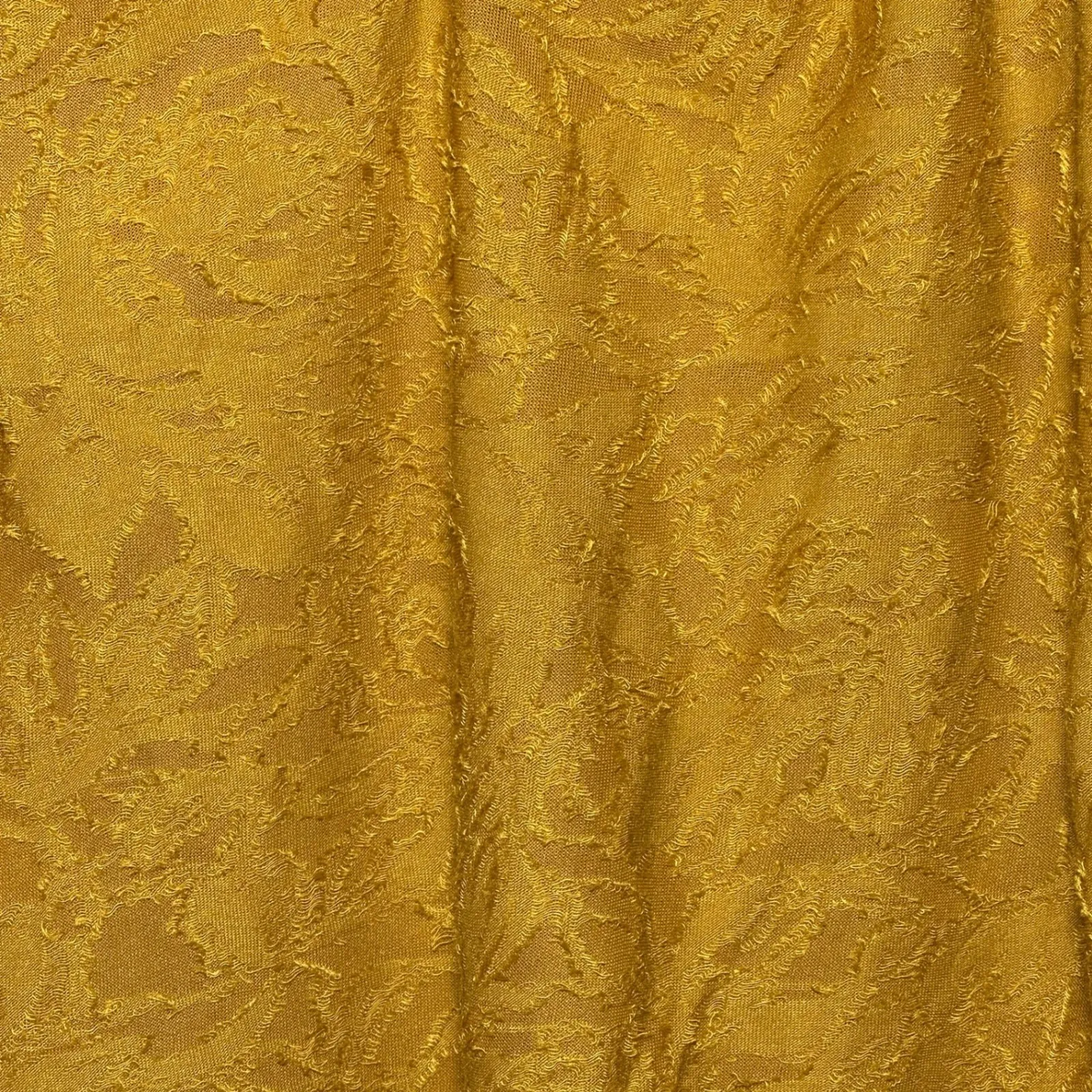 Status by Chennault Mustard Yellow Textured Puff Sleeve Square Neck Top Medium - Image 9