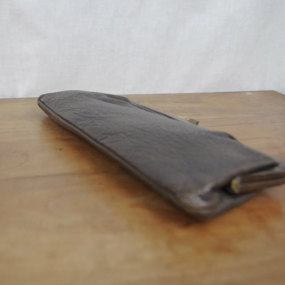 True Vintage Brown Pebbled Leather Clutch Purse - Image 6