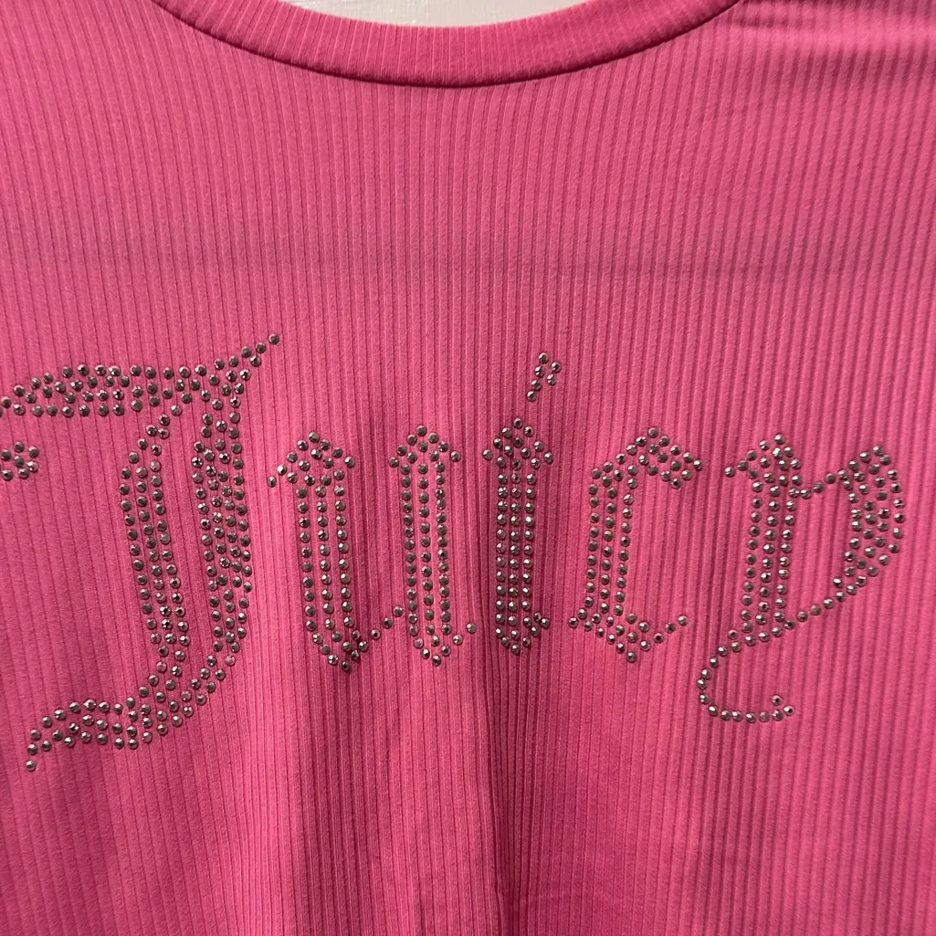 Juicy Couture Pink Ribbed Rhinestone‎ Sleep Tee - Image 2
