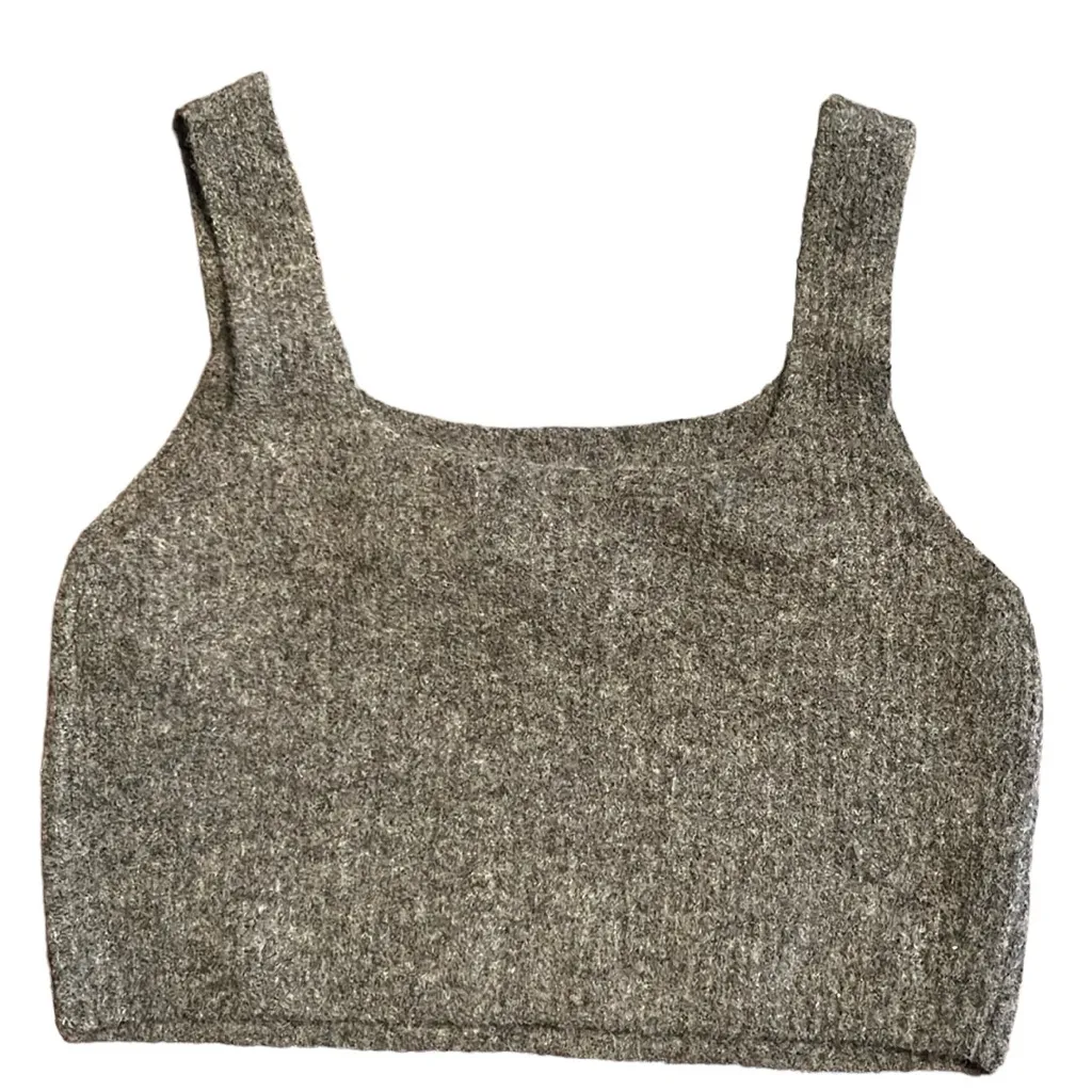 Everlane The Cozy Stretch Tank wool and yak hair blend dark gray Size L NWT - Image 3