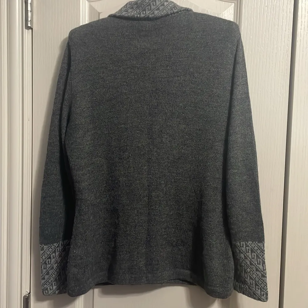 💙💖 Handmade Baby Alpaca Gray Knit Sweater from Peru Size M - Image 6