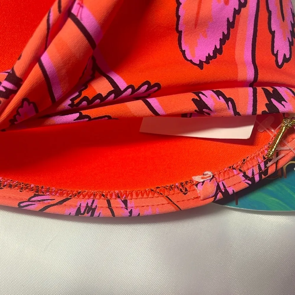 NEW Mynah Women's Strapless Tropical Print Swimsuit Top Size Small Pink - Image 4