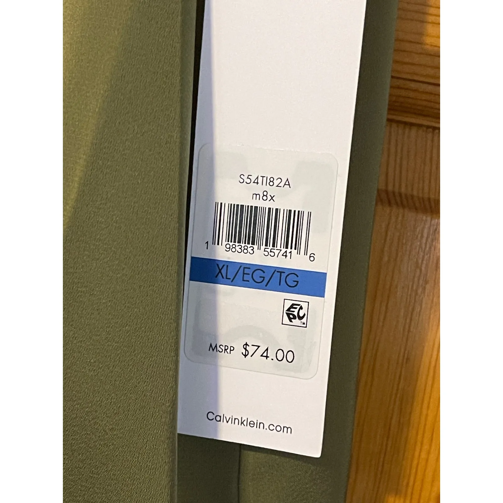 Calvin Klein Size XL NWT Womens Olive Green Pleated Crew Neck Cap Sleeve Blouse - Image 6