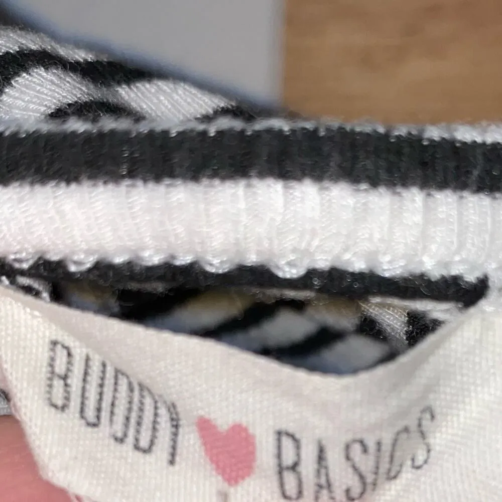 Buddy Basics Black & White Striped Open Back Top - Image 3